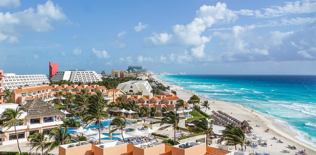 Foto de uma praia em Cancún