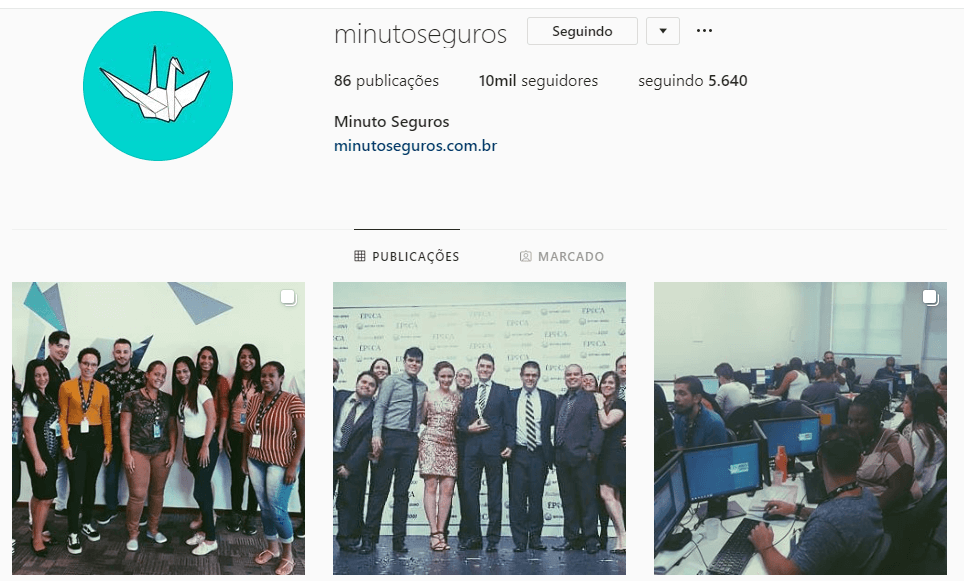 Perfil da Minuto Seguros no Instagram chega a 10 mil seguidores
