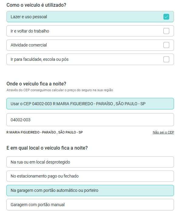 como veiculo e utilizado 1 Como usar o simulador de seguro auto na Minuto Seguros