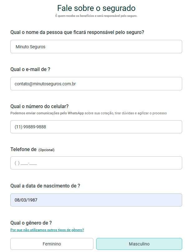 fale sobre segurado 2 Como usar o simulador de seguro auto na Minuto Seguros